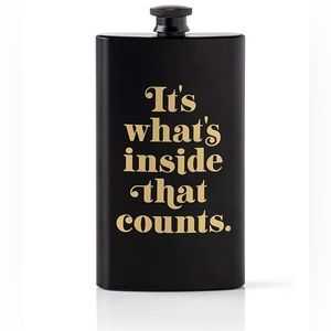 Brass Monkey “It’s What’s Inside That Counts” Flask NEW Stainless Steel